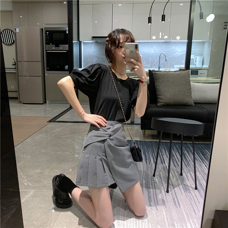 Chân Váy Chữ A Lưng Cao Xếp Ly Xinh Xắn Thời Trang | BigBuy360 - bigbuy360.vn