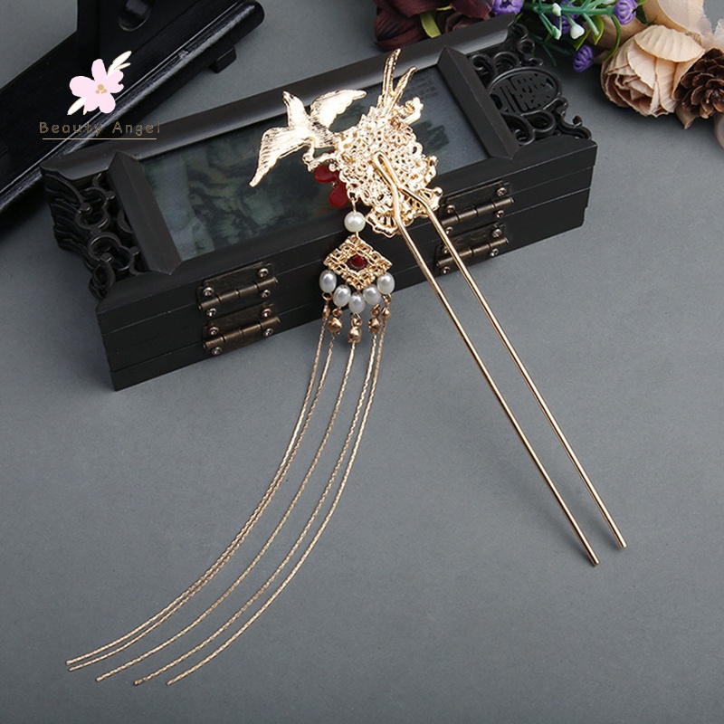 Trâm Cài Tóc Hình Hoa Phối Ngọc Trai Nhân Tạo Phong Cách Hanfu Mới 2021