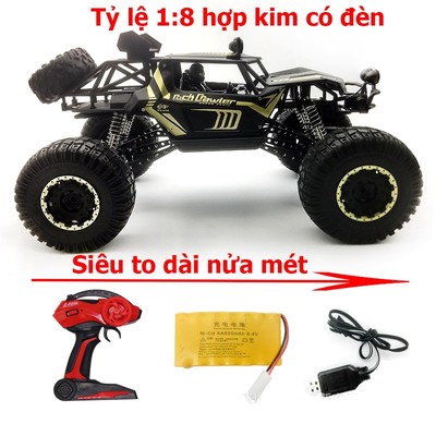 Đồ chơi xe ô tô địa hình điều khiển từ xa tỷ lệ 1:8 bằng hợp kim có đèn tốc độ cao tần số 2.4 GH