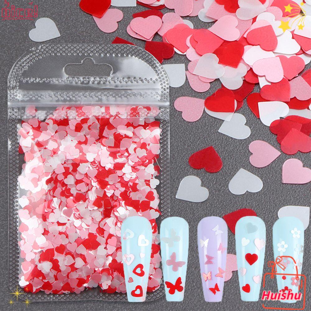 1 Túi Kim Sa Hình Bướm Trái Tim Trang Trí Móng Tay Nghệ Thuật DIY