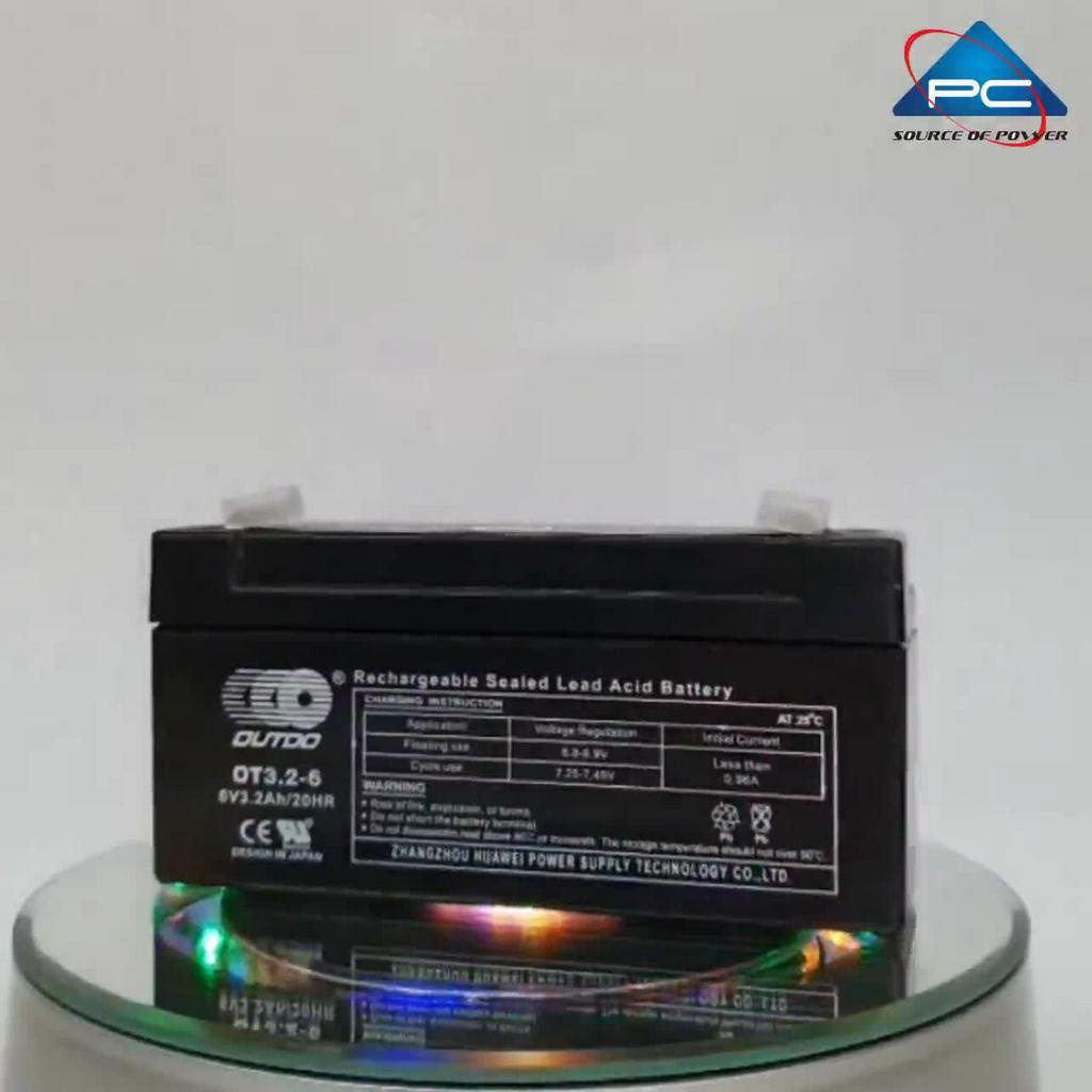 Ắc quy lưu điện Outdo OT3.2-6 6V - 3.2AH dùng cho cân điện tử, đồ chơi trẻ em