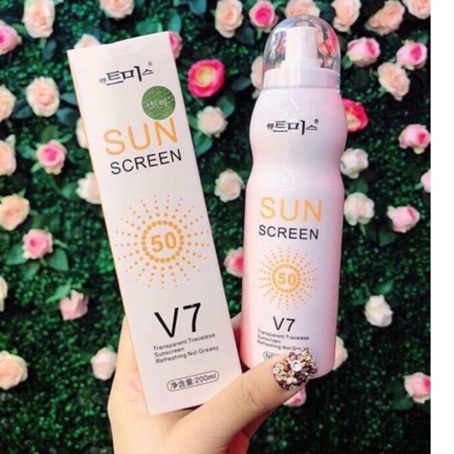 ❤KEM CHỐNG NẮNG V7 SUN SCREEN DẠNG XỊT❤️❤️  Lẻ #75k/ 1 chai Sỉ #6x  ✅Kem chống nắng V7 SUN SCREEN SPF 50 PA+++