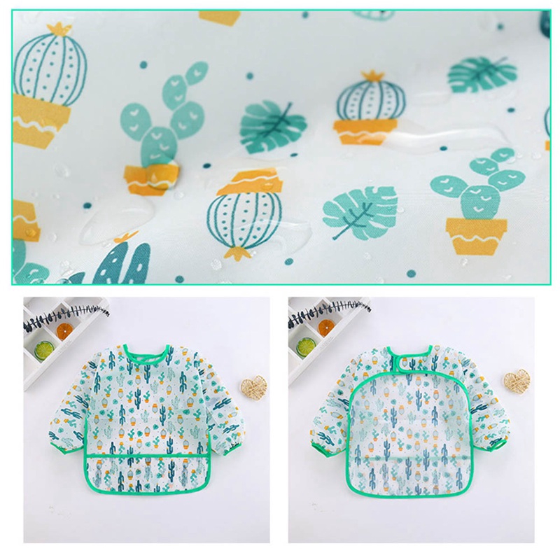 Yếm ăn dài tay chống thấm nước tiện dụng cho trẻ nhỏ