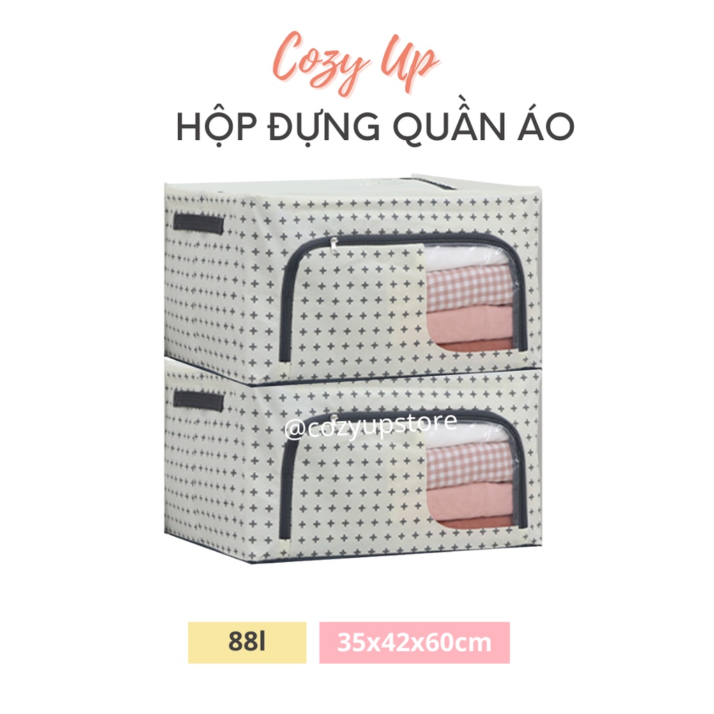HỘP ĐỰNG QUẦN ÁO CÓ KHUNG THÉP CHỐNG GỈ - SIZE L - 88L