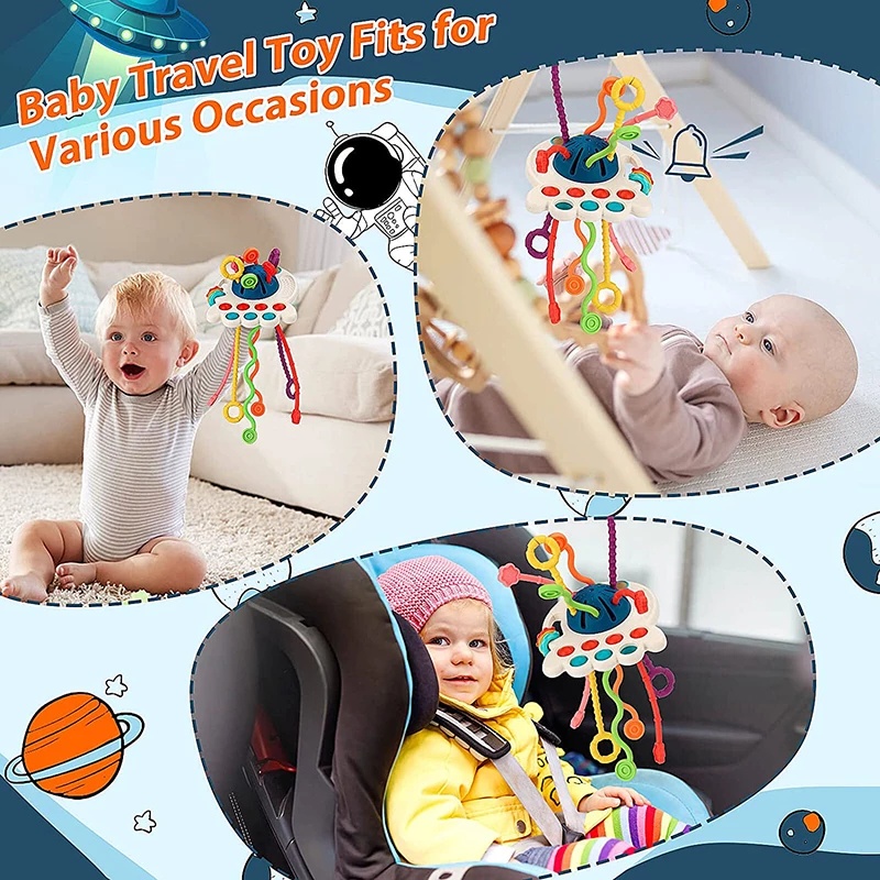 Đồ Chơi Dây Kéo Bằng Silicone Cho Bé 1 2 3 Tuổi
