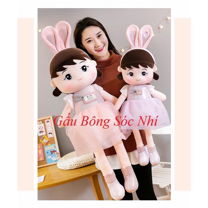 Gấu Bông Búp Bê Tai Thỏ Hàng Cao Cấp Quà Tặng Dễ Thương Cho Bé FREESHIP Tặng kèm đai kháng lực tập thể dục