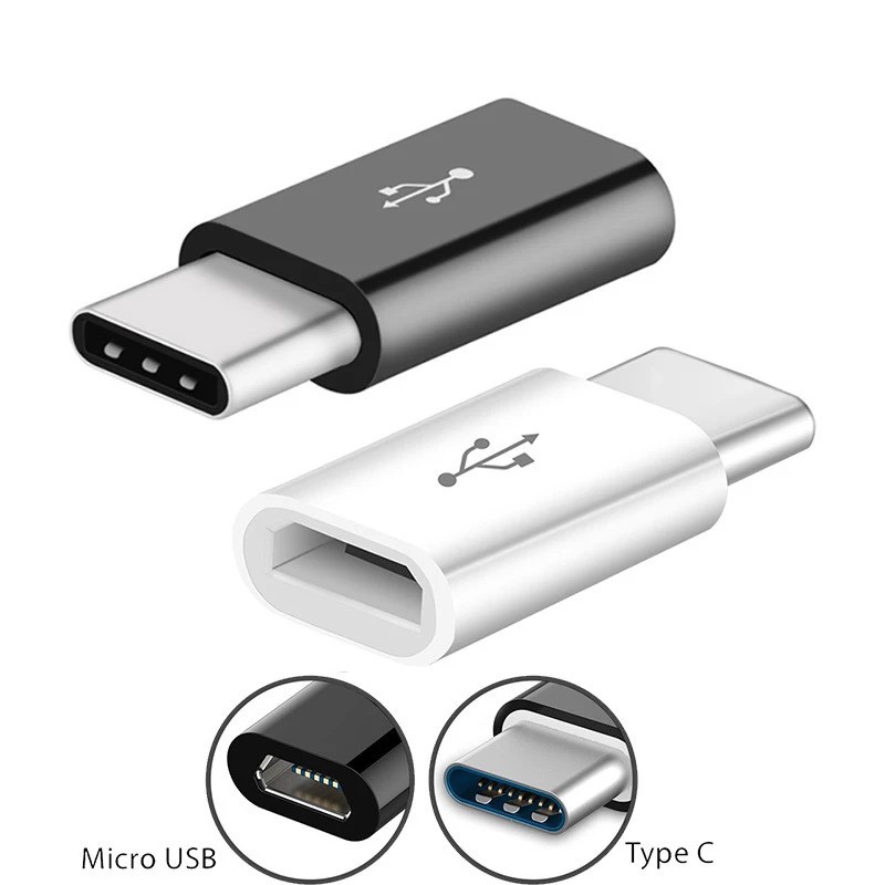 Đầu chuyển đổi Micro USB sang Type C, Đầu chuyển đổi cổng Micro USB sang giắc type C cho điện thoại