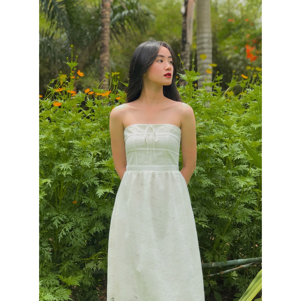 NUDIEYE - Đầm midi cúp ngực ren Lilian Lace Dress