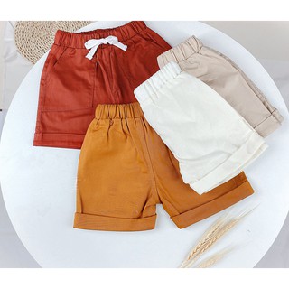 Quần short linen mùa hè cho bé trai từ 8-17kg size từ 1Y đến 10Y [Hình thật]