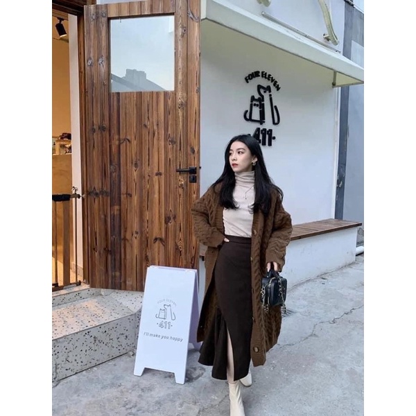 ÁO CADIGAN LEN DÁNG DÀI VẶN THỪNG MÙA ĐÔNG SIÊU ẤM 2021 | BigBuy360 - bigbuy360.vn