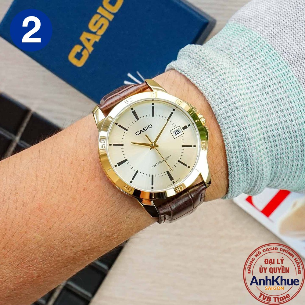 Đồng hồ nam dây da Casio chính hãng Anh Khuê MTP-V004 Series (41mm)