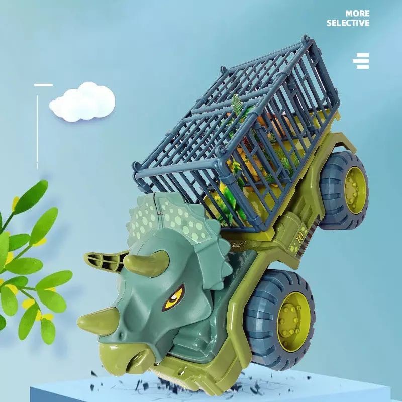 Đồ chơi xe ô tô khủng long chở thú bằng nhựa cao cấp loại siêu to cho bé, tặng kèm khủng long nhỏ