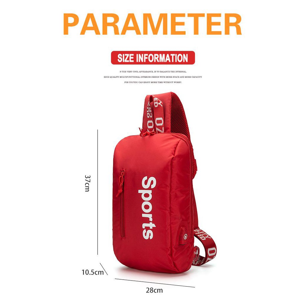 Túi thể thao đeo chéo Ozuko có cổng sạc USB chất lượng cao