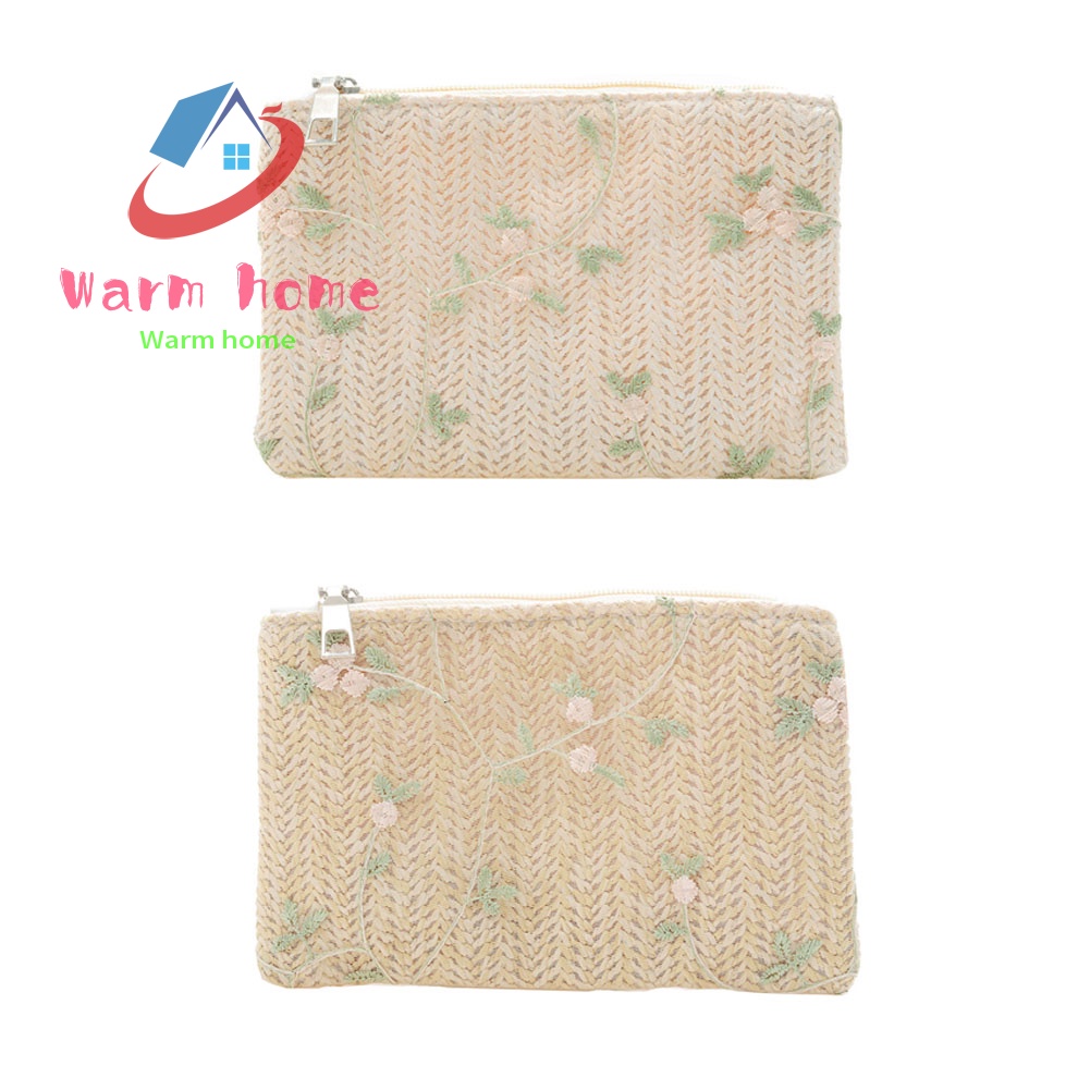 Ví cầm tay thêu hoa phối ren thời trang cho nữ