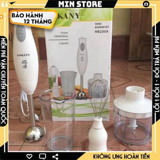 Máy xay cầm tay Sokany đa năng, máy xay thịt, cá, hoa quả, đánh trứng, đánh bột HB230A .