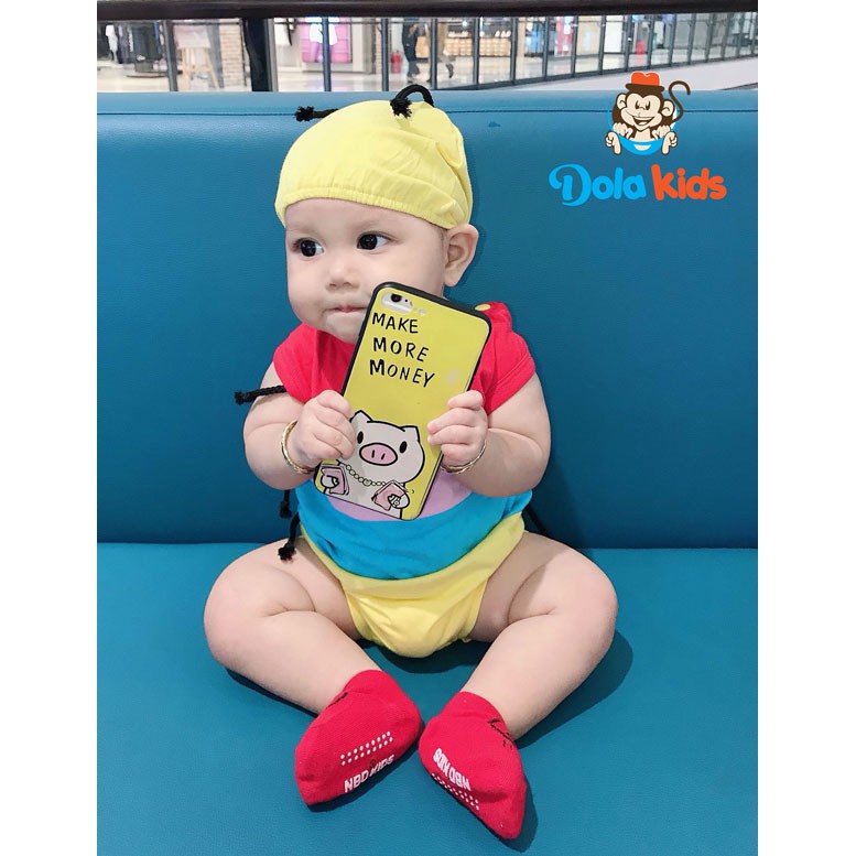 Bodysuit cho bé gái, bé trai sơ sinh 4-15kg hình Ong - DoLaKids