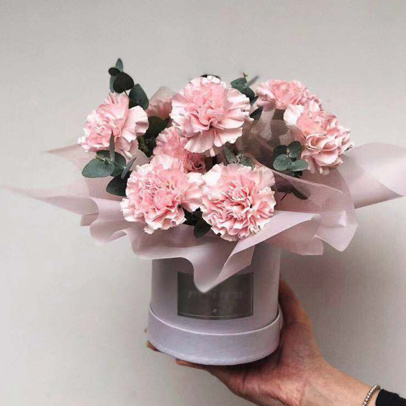 Hộp Giấy Xốp Đựng Hoa Hình Trụ Có Nắp Đậy Tiện Dụng