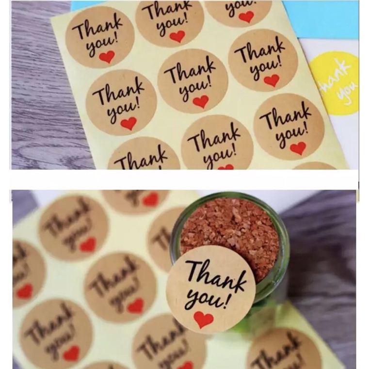 Tem dán, sticker thank you ( 12 tem)