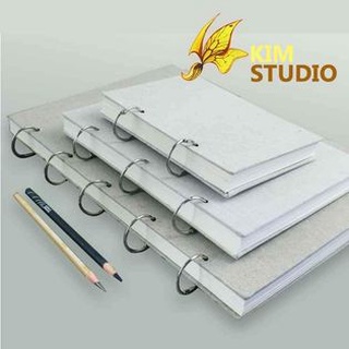 SỔ SKETCH/ SỔ KÝ HỌA  A4 / BÌA VẢI CANVAS TRẮNG