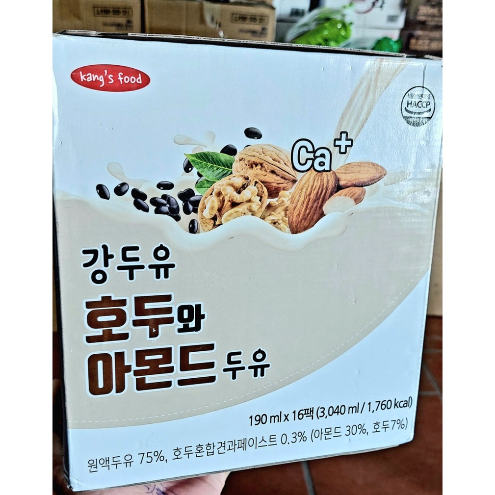 Sữa óc chó hạnh nhân đậu đen cao cấp Hàn Quốc- thùng 16 hộp 190ml dateT4/2024