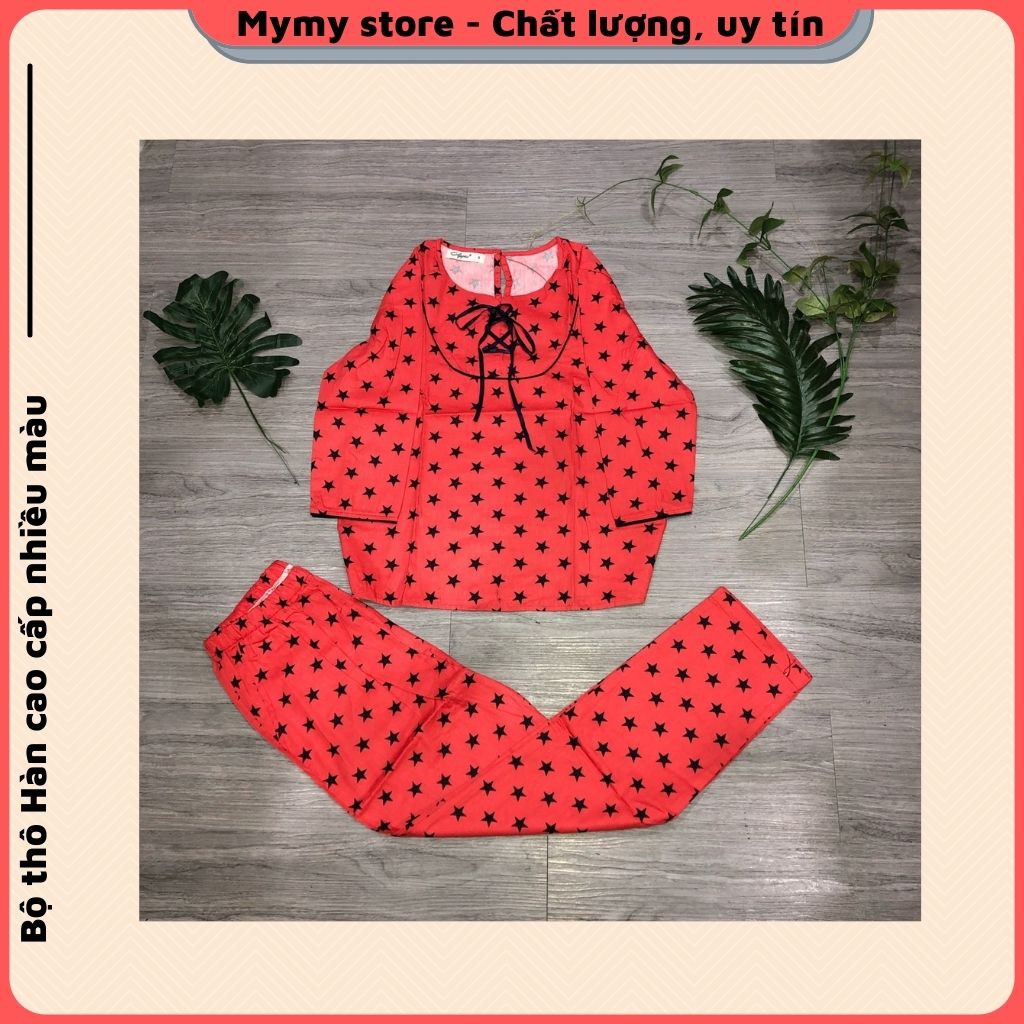 Đồ bộ nữ - Bộ mặc nhà thu đông chất thô Hàn tay lỡ quần dài nhiều màu hàng thiết kế cao câp