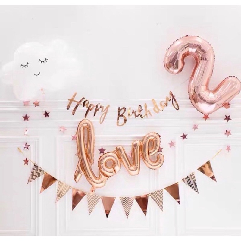 Set trang trí sinh nhật đơn giản [FREESHIP] - Happy birthday