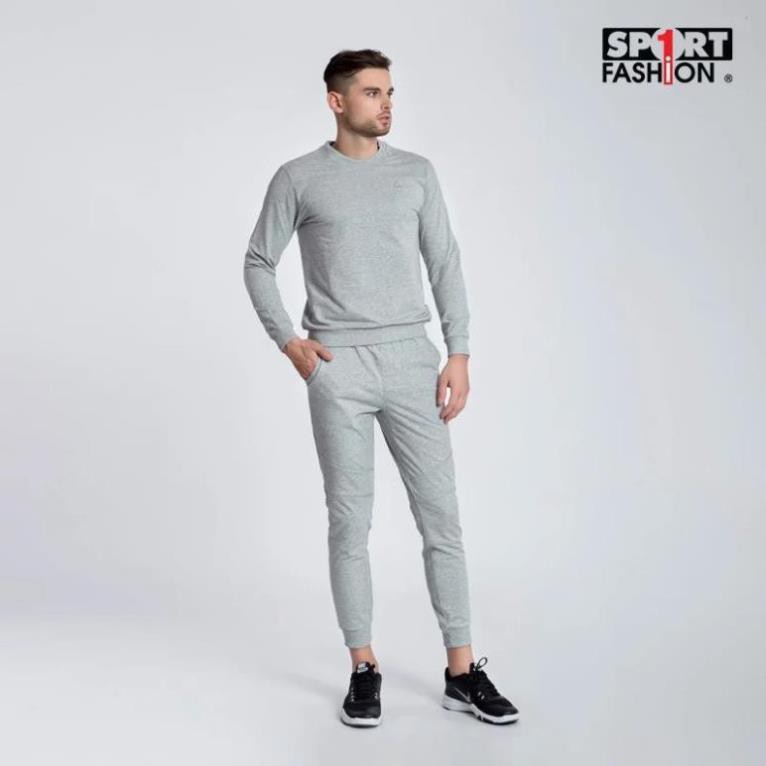 Bộ nỉ nam thu đông da cá cổ tròn ghi xám - SPORT1 [ HÀNG CHÍNH HÃNG ] k41 ღ