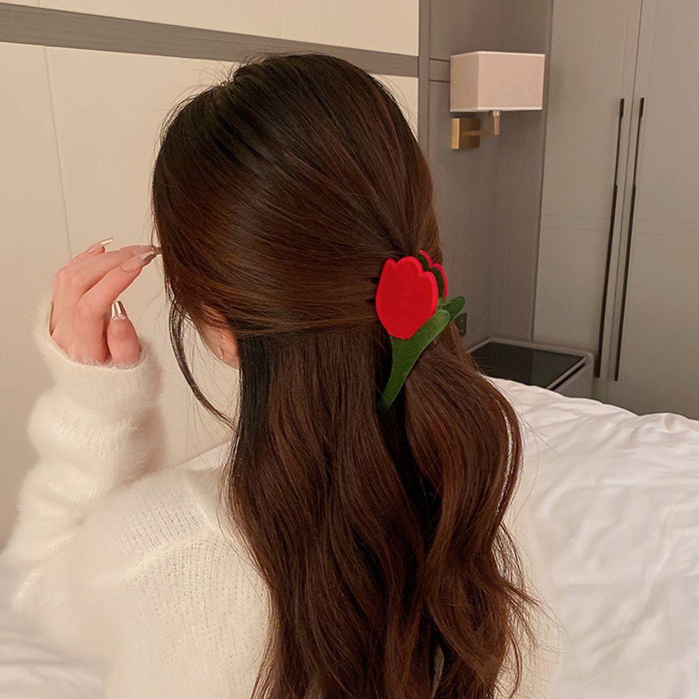 Kẹp Tóc Càng Cua Hình Hoa Tulip Chất Liệu Cao Cấp Thời Trang Thu Đông Cho Nữ