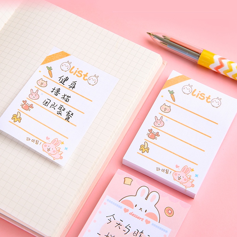 Set 100 Tờ Giấy Ghi Chú Họa Tiết Hoạt Hình Dễ Thương