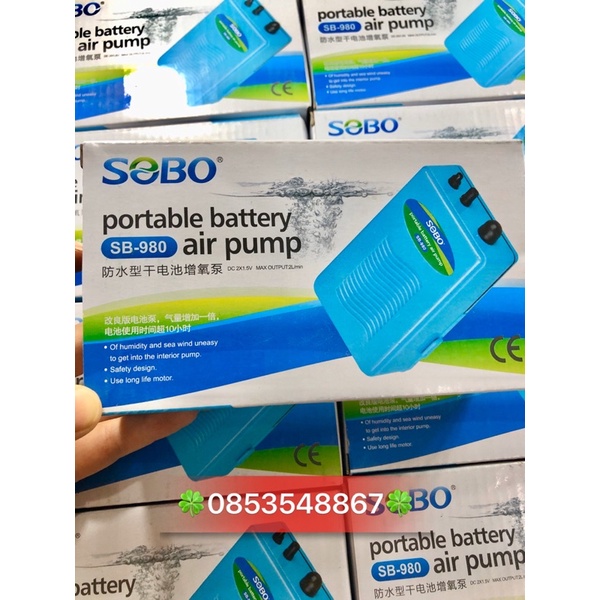 Máy Sủi Oxy Pin 1 Vòi Sobo SB-960/SB-980 (1.5W - 2Lít/Phút) - Kèm Dây Oxy Và Cục Sủi Oxy