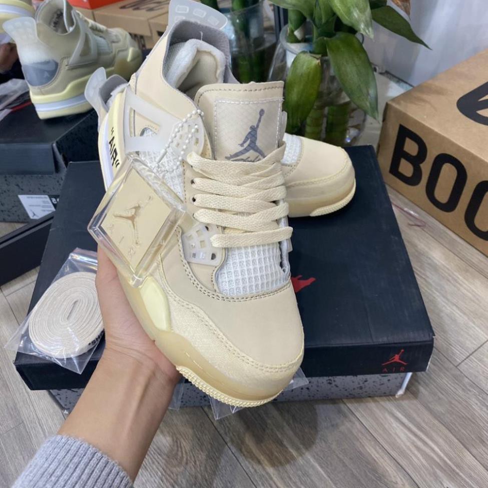 Giày Jordan 4 OFF WHITE, giày thể thao JD4 thời trang nam nữ full box bill phụ kiện