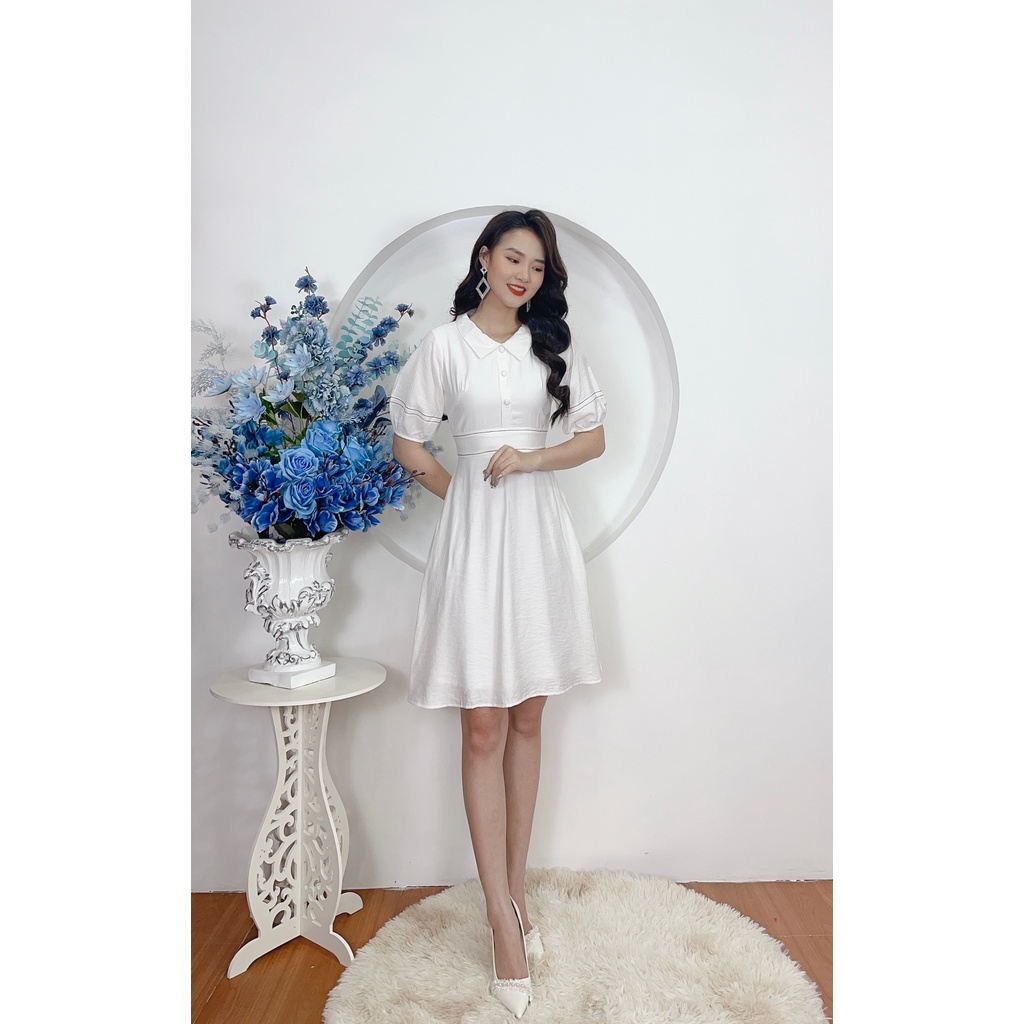 Đầm Xòe Tay Phồng Cổ Bẻ YANDO DA11