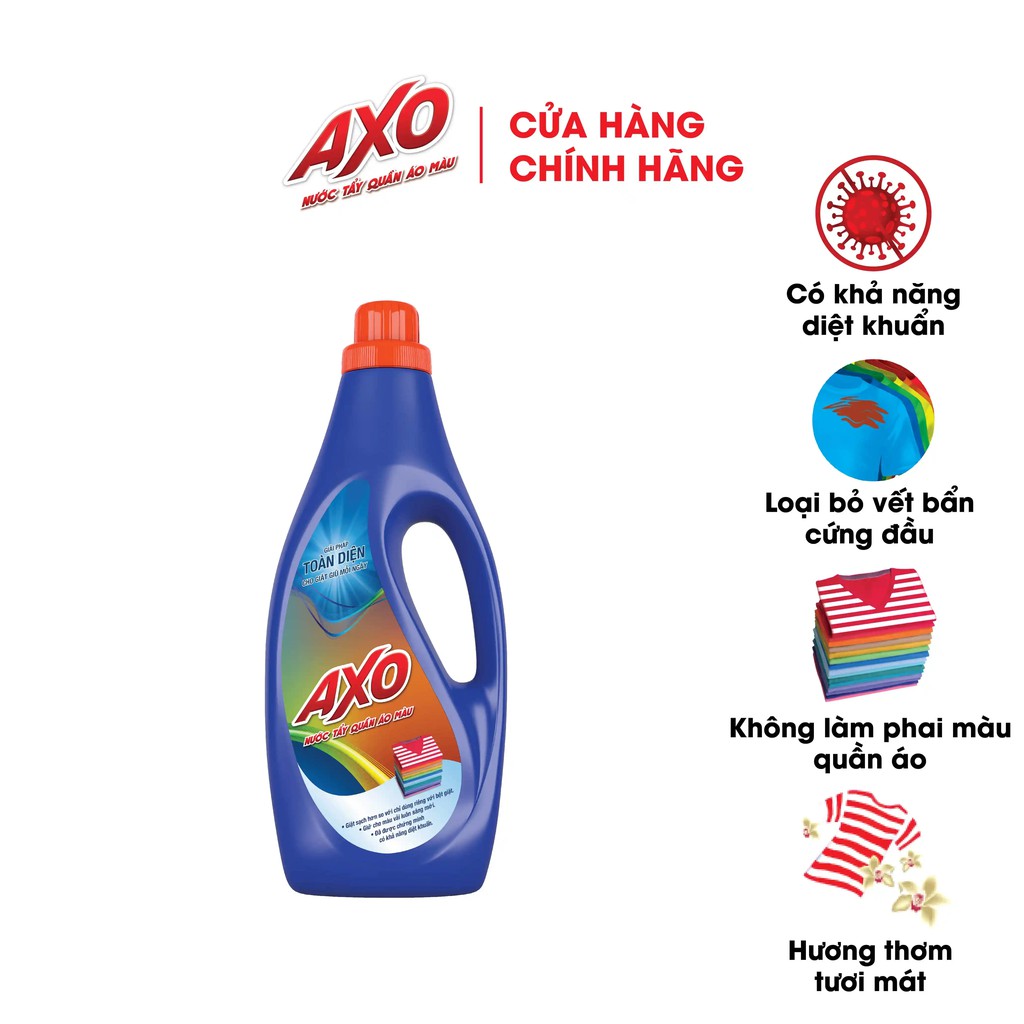 Nước Tẩy Quần Áo Màu AXO Hương Tươi Mát Chai 1.8L