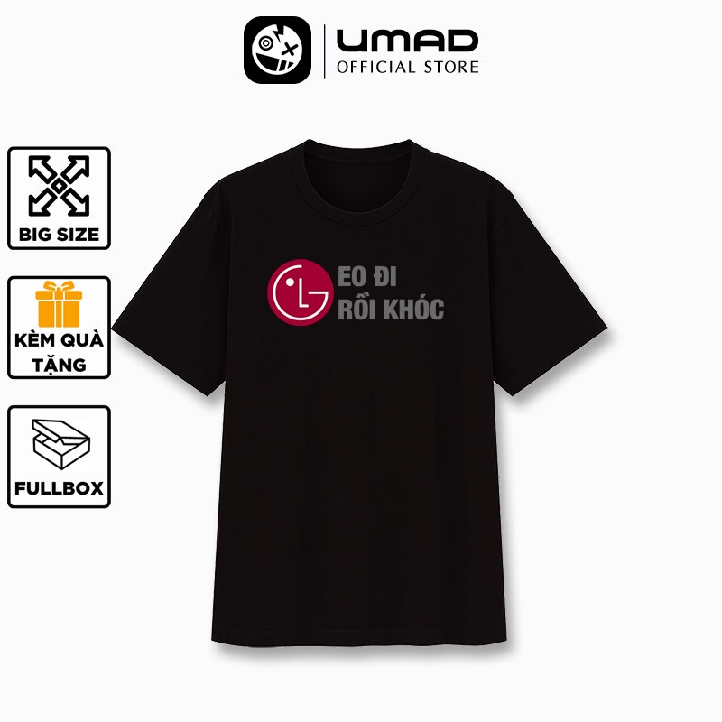 Áo thun UMAD unisex trending chữ in hài hước trẻ trung phản quang nam nữ tay ngắn có big size (40kg-110kg)