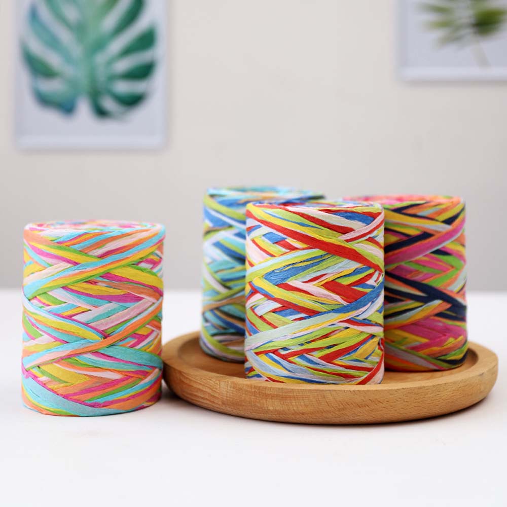 SEPTEMBER DIY Raffia Rope Handmade Gifts Packing Thread Wrapping Ribbon Flowers Bouquet Christmas Colorful Craft Rainbow For Card Gifts Cake Box Packaging Party Accessories