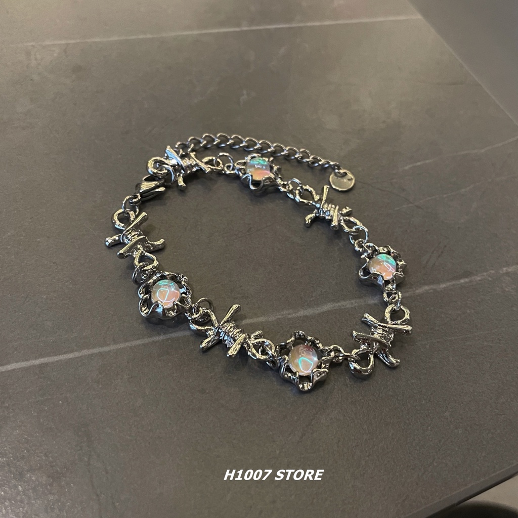 Vòng Tay Đính Đá Mặt Trăng Phong Cách hip hop Thời Trang Cho Cặp Đôi