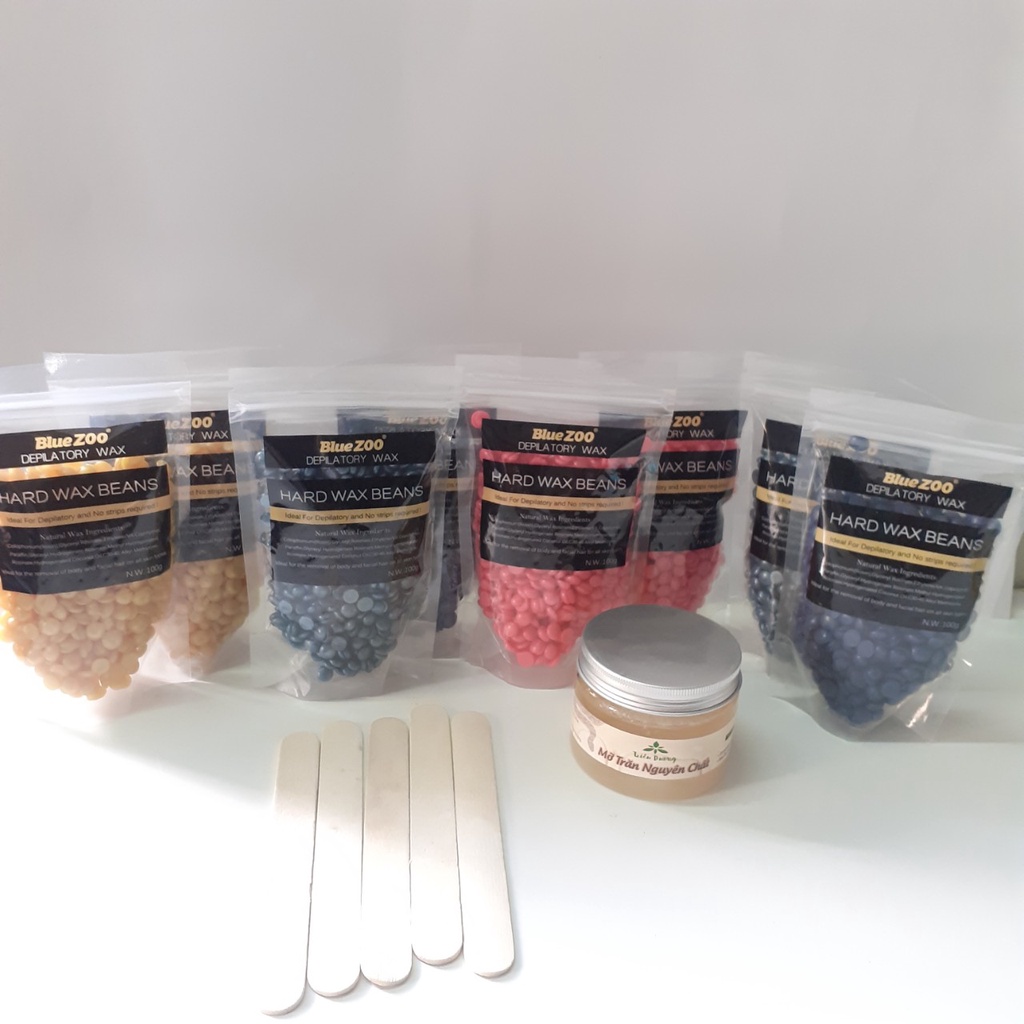 COMBO (Miễn phí que lấy sáp) Sáp wax tẩy lông nóng dạng hạt đậu Hair Wax Bean nhiều màu để khách yêu lựa chọn | BigBuy360 - bigbuy360.vn