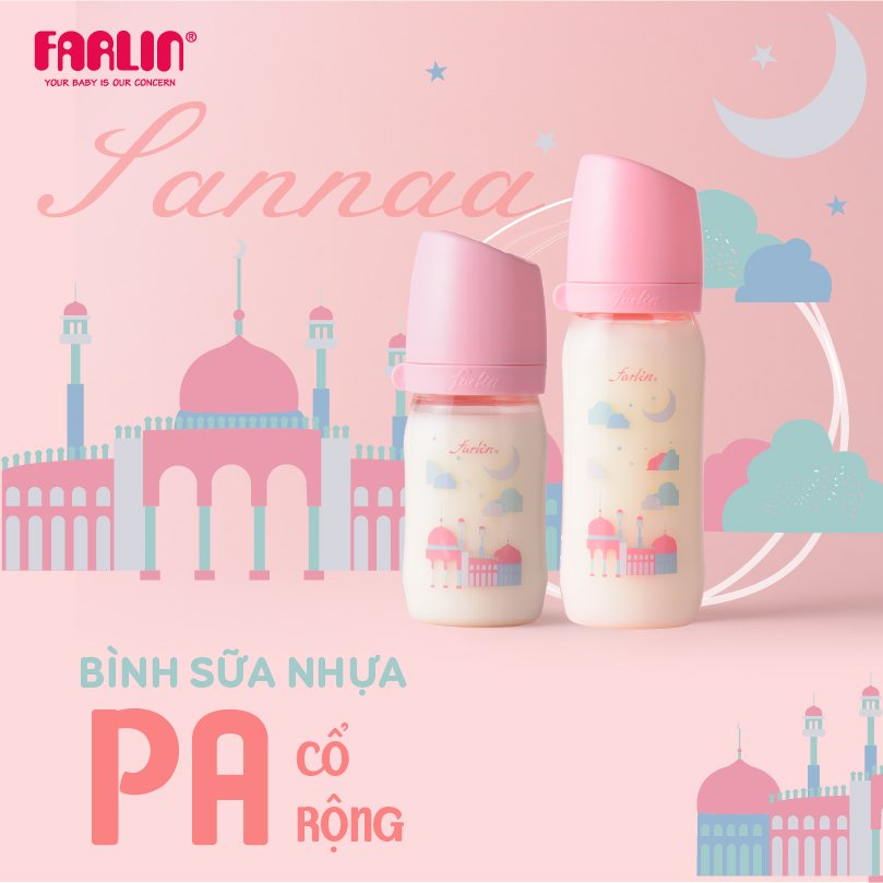 BÌNH SỮA NHỰA FARLIN, BÌNH SỮA NHỰA CHO TRẺ SƠ SINH 280 ML