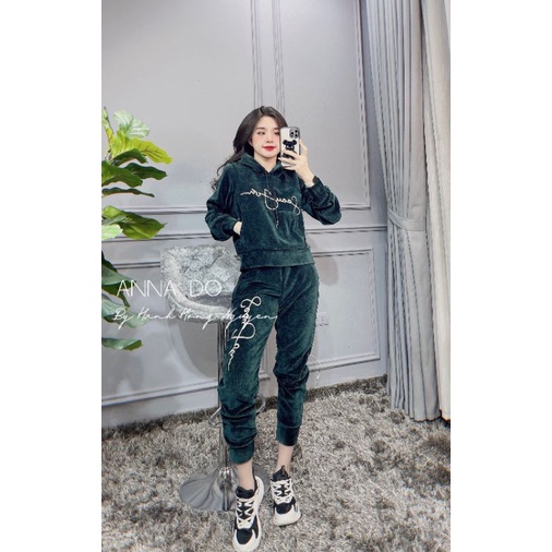 Bộ nhung thu đông hàng quảng châu cao cấp