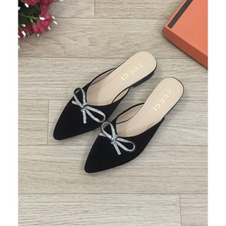 Dép sục nữ thắt nơ đá gót 2cm êm chân