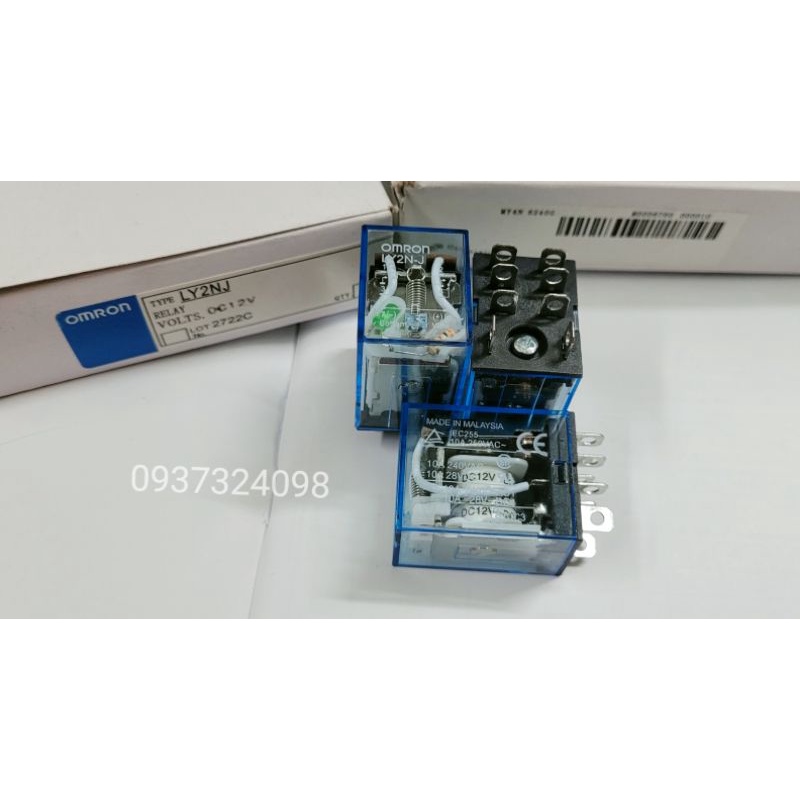 Rơ le trung gian 8 chân dẹp LY2N-J 12vdc , rơ le kiếng  LY2N-J 12vdc 8 chân dẹp