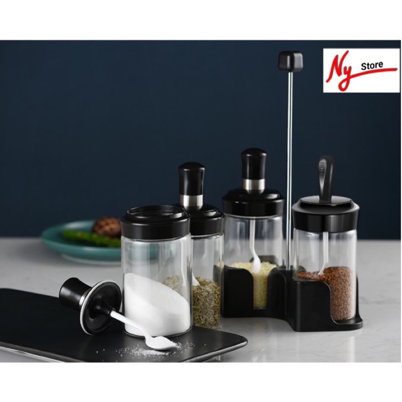 Hũ đựng gia vị thuỷ tinh, kèm thìa cho nhà bếp | BigBuy360 - bigbuy360.vn