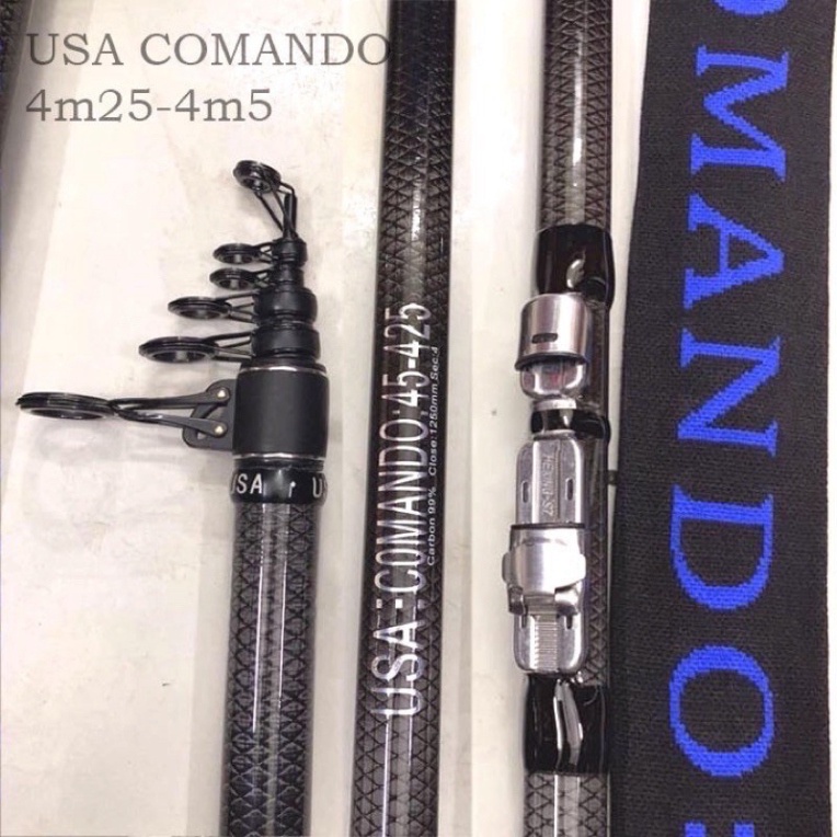 Cần câu lục xa bờ Comando USA 3m6 - 3m9 - 4m25 và 4m5 - Carbon 99% cần tải cá 20kg
