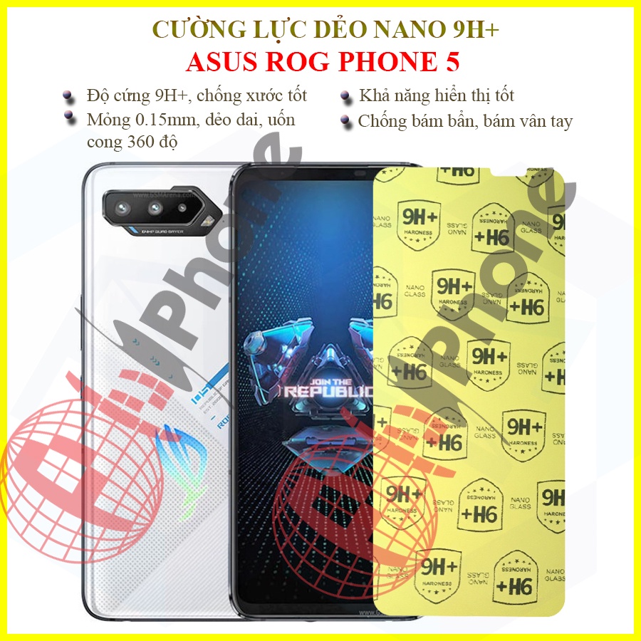 Dán cường lực dẻo nano trong hoặc nhám cho Asus ROG Phone 5