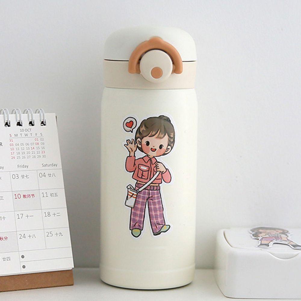 PEWANY Cute DIY Scrapbooking Stationery Album Stationery Sticky Wears Boy&amp;Girl Sticker Waterproof Diary Decor Cartoon Decals Label Diary Kawail Four Seasons Wearing Decorative Stickers