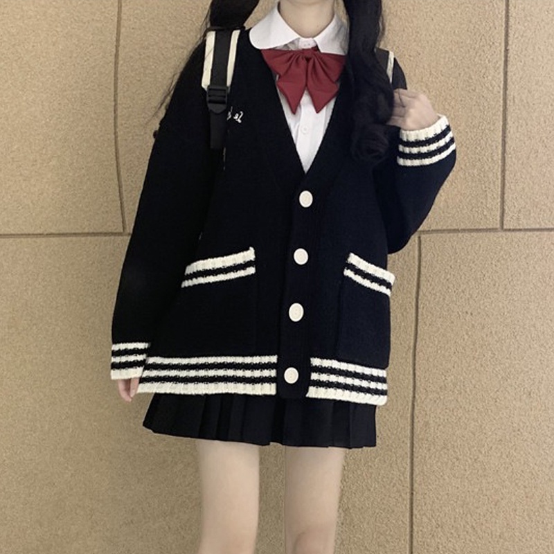 Áo khoác cardigan len nữ cổ V 2 màu có túi Quảng châu cao cấp thu đông mới nhất 2022 phong cách Hàn Quốc Kozoda AC73