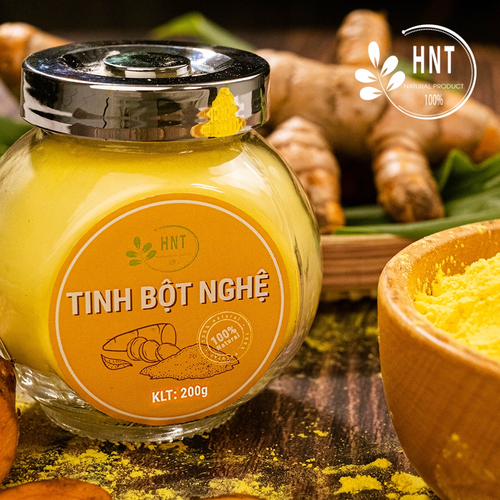 Tinh bột nghệ Nano Curcumin, Đau dạ dày, Phụ nữ sau sinh, Đắp mặt, uống - HNT NATURAL PRODUCT TBN200