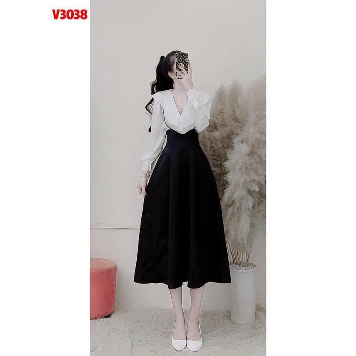 SÉT ÁO LỤA CHÂN VÁY YẾM SIÊU XINH