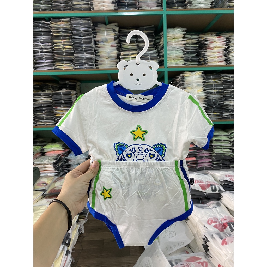 [Bé:4-17kg] Bộ Áo Ngắn Tay Quần Chip Minky Mom, Vải Thun Lạnh Thoáng Mát Dáng Màu Thể Thao Cho Bé trai,gái-Mã: TN-IN119