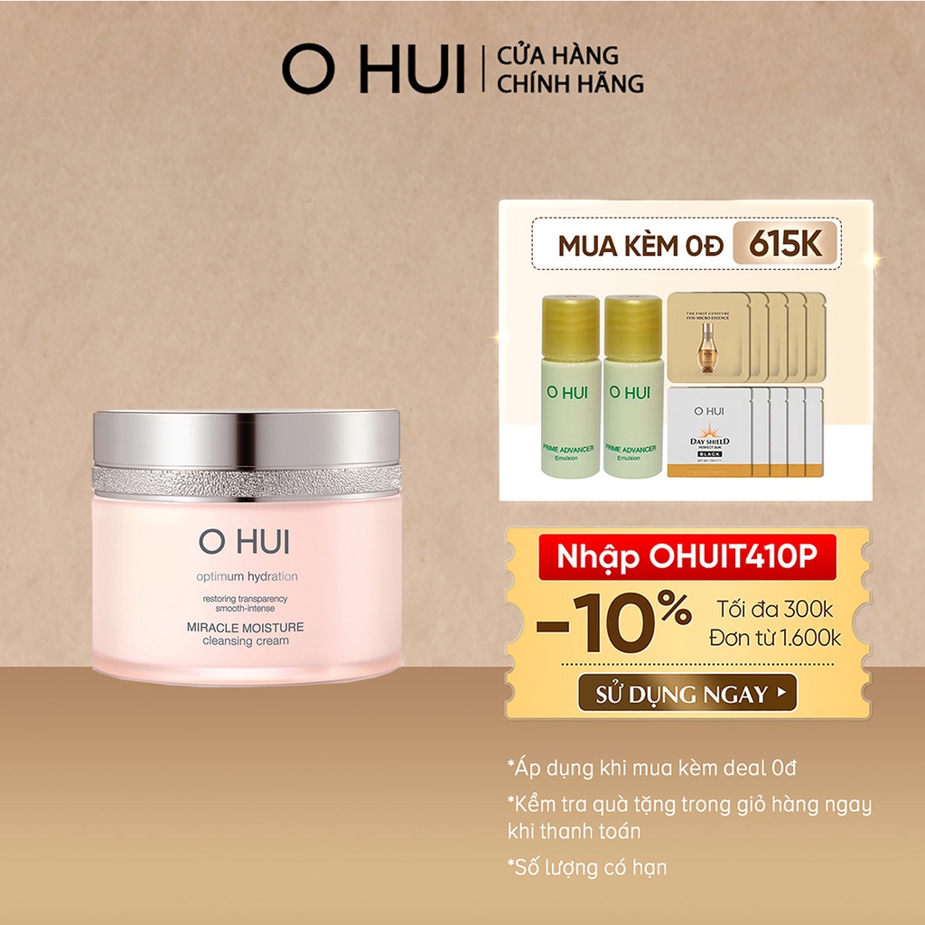 [Mã VISAPREMIUM giảm 150K]Kem tẩy trang dưỡng ẩm OHUI Miracle Moisture Cleansing Cream 200ml